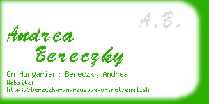 andrea bereczky business card